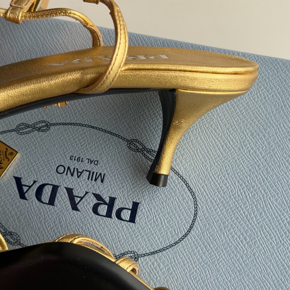 Prada Gold Strappy Sandals - Picture 5 of 6